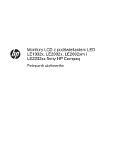 HP Compaq LE2202x 21.5-inch LED Backlit LCD Monitor Instrukcja obsługi