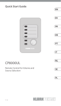 Klark Teknik CP8000UL Remote Control for Volume and Source Selection Skrócona instrukcja obsługi