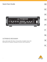 Behringer ULTRABASS BXD3000H 300W 2-Channel Bass Amplifier Head Skrócona instrukcja obsługi