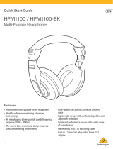 Behringer HPM1100 / HPM1100-BK Multi-Purpose Headphones Skrócona instrukcja obsługi