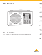 Behringer B207MP3 Active 150-Watt 6.5″ PA/Monitor Speaker System Skrócona instrukcja obsługi