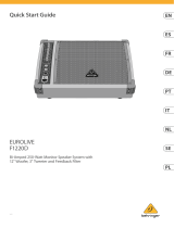 Behringer EUROLIVE F1220D Bi-Amped 250-Watt Monitor Speaker System Skrócona instrukcja obsługi
