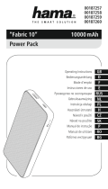 Hama 00187257 Fabric 10 10000mAh Power Pack Instrukcja obsługi