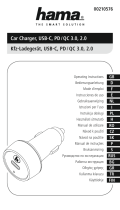 Hama 00210576 Car Charger, USB-C, PD/ QC 3.0, 2.0 Instrukcja obsługi