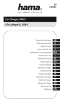 Hama 00210581 USB-C Car Charger Instrukcja obsługi
