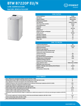 Indesit BTW B7220P EU/N NEL Data Sheet