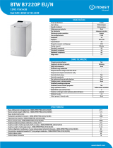 Indesit BTW B7220P EU/N Product data sheet