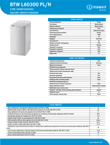 Indesit BTW L60300 PL/N NEL Data Sheet