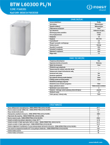 Indesit BTW L60300 PL/N Product data sheet