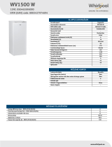 Whirlpool WV1500 W Product data sheet