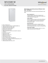 Whirlpool WV1500 W Product data sheet