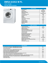 Indesit BWSA 61053 W PL Product data sheet