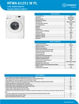 Indesit MTWA 61251 W PL NEL Data Sheet