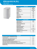 Indesit BTW A61052 W (PL) Product data sheet