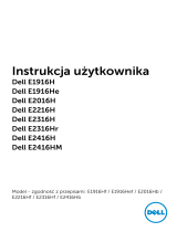 Dell E2016H instrukcja
