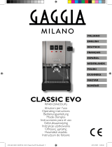 Gaggia SIN035UR Classic EVO Semi Automatic Espresso Machine Instrukcja obsługi
