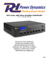 Power Dynamics 952.080 PPA Series 100V Mixer-Amplifier USB/MP3/BT Instrukcja obsługi