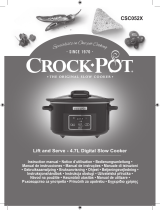 Crock-Pot CROCK POT CSC052X 4.7L Digital Slow Cooker Instrukcja obsługi