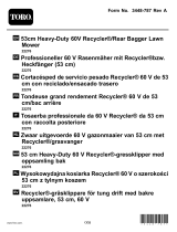 Toro 53cm Heavy-Duty 60V Recycler/Rear Bagger Lawn Mower Instrukcja obsługi