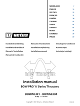 Vetus BOWA0301BOWA0301 BOW PRO ‘A’ Series Thrusters Instrukcja obsługi