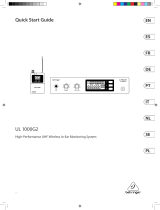 Behringer UL 1000G2 High-Performance UHF Wireless In-Ear Monitoring System instrukcja