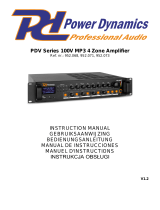 Power Dynamics PDV Series 100V MP3 4 Zone Amplifier Instrukcja obsługi
