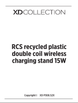 XDCOLLECTION XD P308.52X RCS Recycled Plastic Double Coil Wireless Charging Stand 15W Instrukcja obsługi