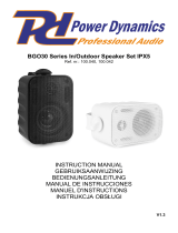 Power Dynamics BGO30 Series In/Outdoor Speaker Set IPX5 Instrukcja obsługi