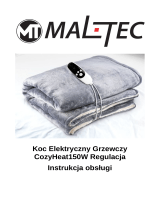 MALTEC Duży Koc Elektryczny 180x160cm Mata Grzewcza Miękki Regulacja Timer Pilot Instrukcja obsługi